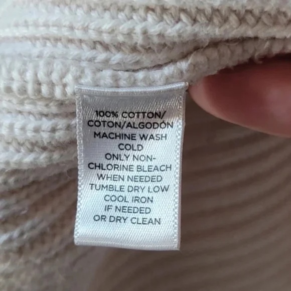 LOFT Cotton Knit Bell Sleeve Chunky Sweater - Picture 8 of 8